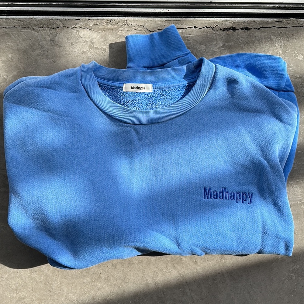 MadHappy Blue Crewneck Sweater